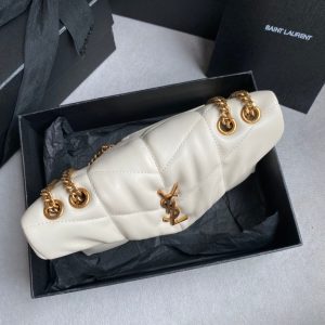 LOULOU MINI 23 WHITE QUILTED GOLD HARDWARE