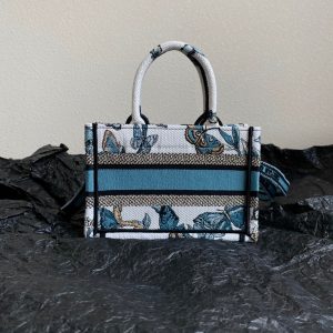 20240312_i1710238093_9029_2_jpg MINI BOOK TOTE 21 BUTTERFLY PATTERN BLUE CALFSKIN