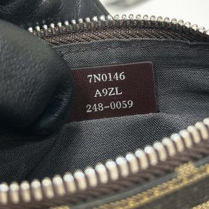 SHOULDER BAG 19 WITH FF MOTIF IN BROWN JACQUARD FABRIC