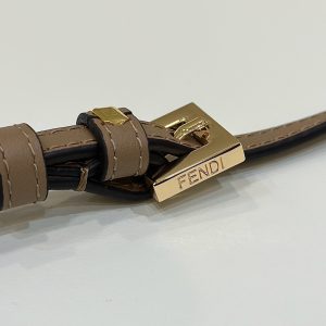 BAGUETTE CHAIN MIDI 21 IN BROWN MIX BLACK MONOGRAM JACQUARD FABRIC BAG