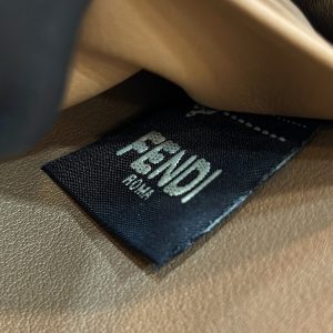 BAGUETTE CHAIN MIDI 21 IN BROWN MIX BLACK MONOGRAM JACQUARD FABRIC BAG