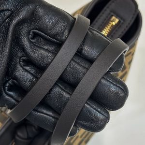 MINI ROLL BAG 15 BLACK MIX BROWN FF JACQUARD FABRIC