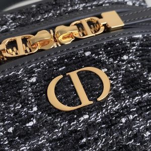 MINI CARO VANITY 16 BLACK TWEED AND LAMBSKIN