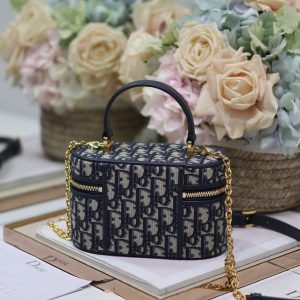 CARO 16 MINI VANITY CASE IN BLUE MONOGRAM OBLIQUE JACQUARD FABRIC