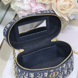 CARO 16 MINI VANITY CASE IN BLUE MONOGRAM OBLIQUE JACQUARD FABRIC