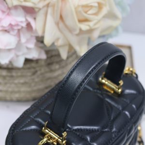 CARO 16 MINI VANITY CASE IN BLACK MACROCANNAGE LAMBSKIN