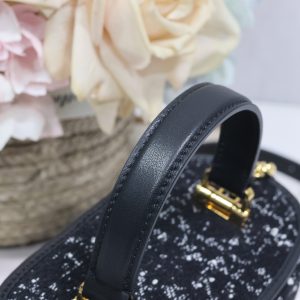 CARO 16 MINI VANITY CASE IN BLACK MACROCANNAGE TWEED