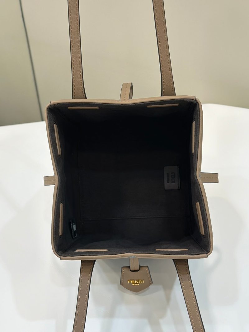 FendiI ORIGAMI MINI 19 IN TRUE BLUE MONOGRAM DENIM WITH CALFSKIN STRAP