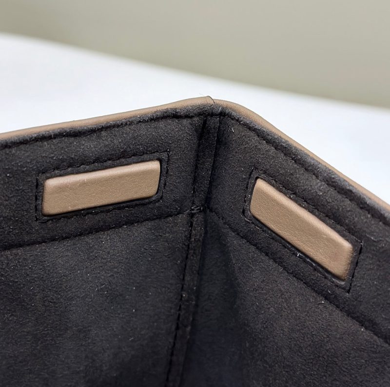 FendiI ORIGAMI MINI 19 IN TRUE BLUE MONOGRAM DENIM WITH CALFSKIN STRAP