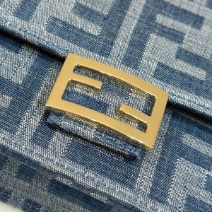 BAGUETTE MINI 21 BAG IN CERULEAN BLUE MONOGRAM DENIM WITH GOLD HARDWARE