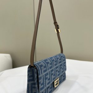 BAGUETTE MINI 21 BAG IN CERULEAN BLUE MONOGRAM DENIM WITH GOLD HARDWARE
