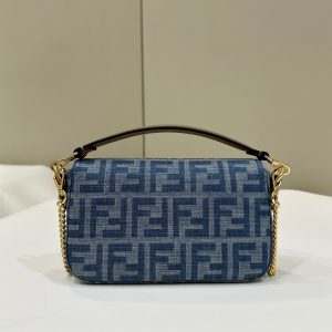 BAGUETTE MINI 19 BAG IN CERULEAN BLUE MONOGRAM DENIM WITH GOLD HARDWARE