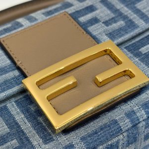 BAGUETTE MINI 19 BAG IN CERULEAN BLUE MONOGRAM DENIM WITH GOLD HARDWARE