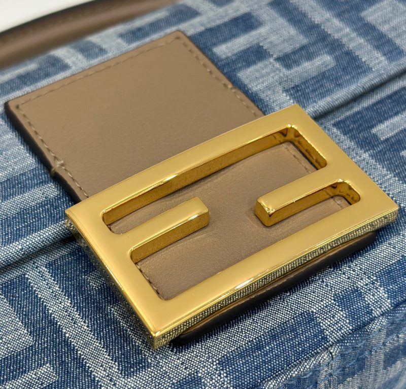 BAGUETTE MINI 19 BAG IN CERULEAN BLUE MONOGRAM DENIM WITH GOLD HARDWARE