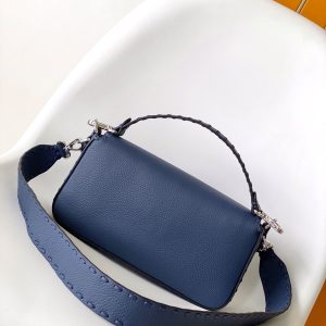 Fendi Baguette 27 Bag Dark Blue Calfskin Shw
