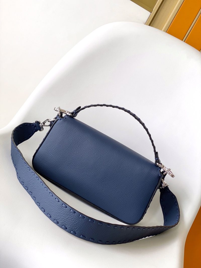 Fendi Baguette 27 Bag Dark Blue Calfskin Shw
