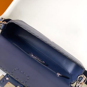 Fendi Baguette 27 Bag Dark Blue Calfskin Shw