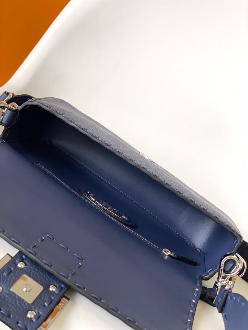 Fendi Baguette 27 Bag Dark Blue Calfskin Shw