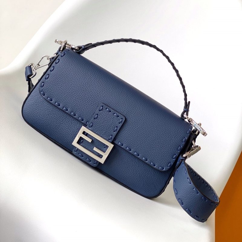 Fendi Baguette 27 Bag Dark Blue Calfskin Shw