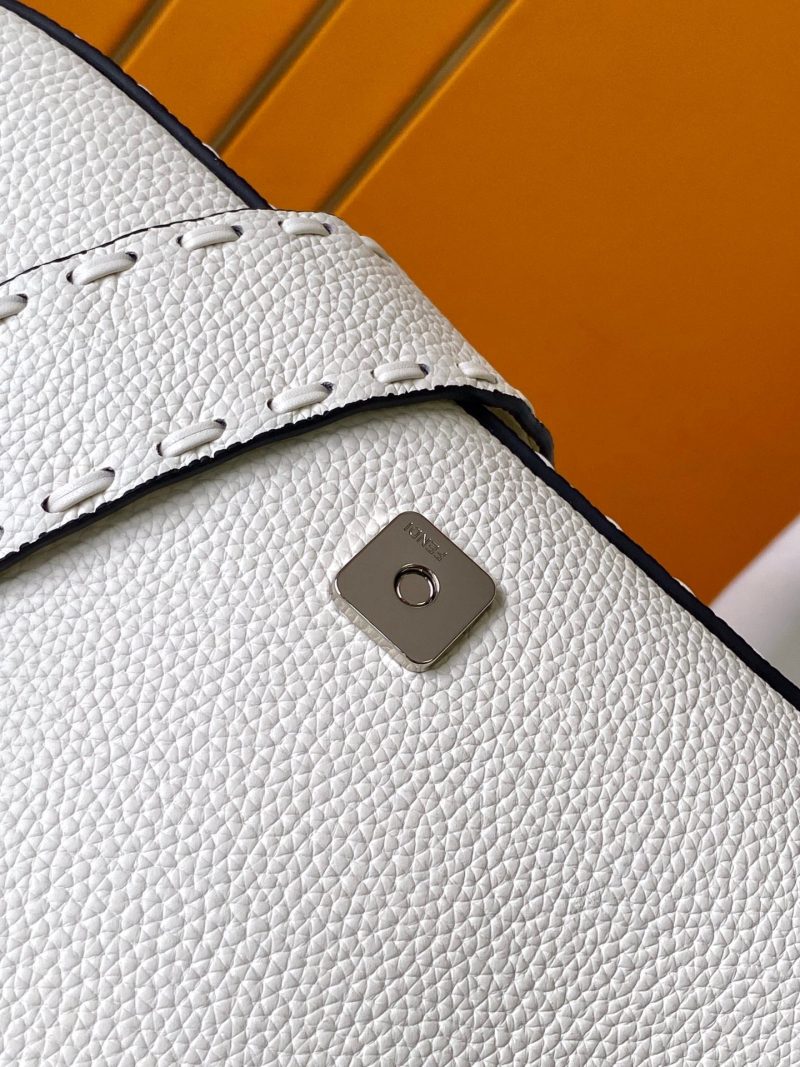 Fendi Baguette 27 Bag White Calfskin Shw