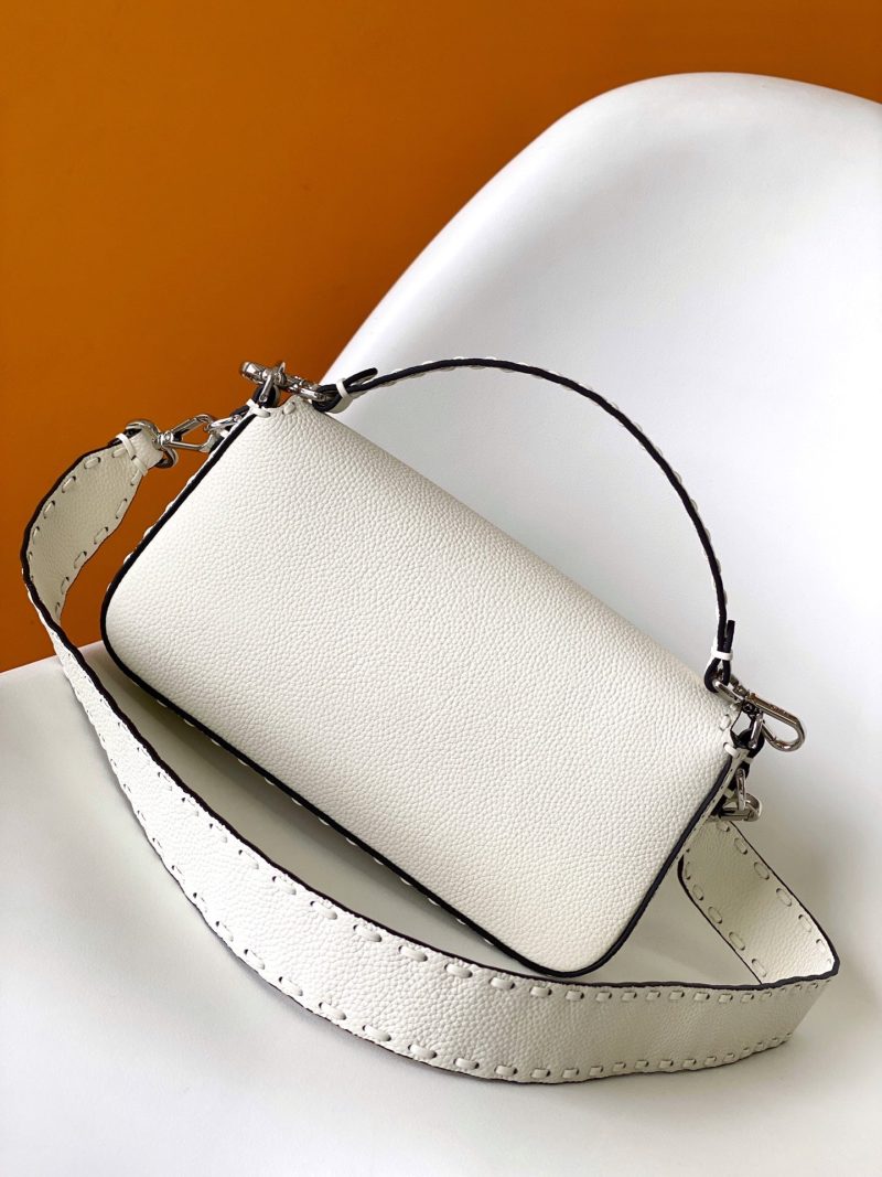 Fendi Baguette 27 Bag White Calfskin Shw