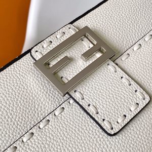 Fendi Baguette 27 Bag White Calfskin Shw