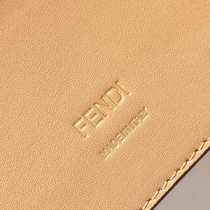 Fendi Baguette 27 Bag Brown Beige Sand interlaced leather Ghw