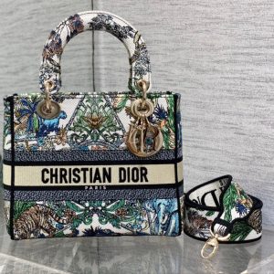 CD Travel Star Green 24 Lady Dior Bag Canvas 336666