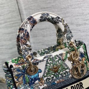 CD Travel Star Green 24 Lady Dior Bag Canvas 336666