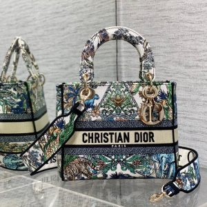 CD Travel Star Green 24 Lady Dior Bag Canvas 336666