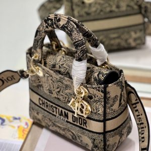 CD Apricot Tiger 24 Lady Dior Bag Canvas 336718