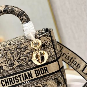 CD Apricot Tiger 24 Lady Dior Bag Canvas 336718