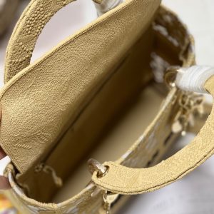 CD Mesh Apricot 24 Lady Dior Bag Canvas 336673