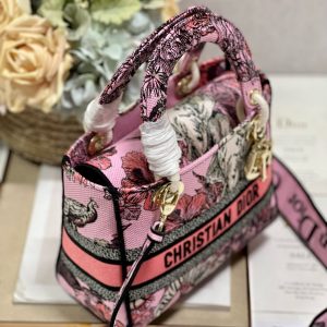 CD Elephant Pink 24 Lady Dior Bag Canvas 336676