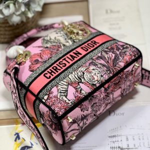 CD Elephant Pink 24 Lady Dior Bag Canvas 336676