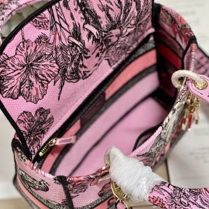 CD Elephant Pink 24 Lady Dior Bag Canvas 336676