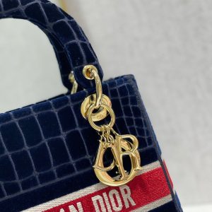 CD Velvet Crocodile Pattern 24 Lady Dior Bag Canvas 336657
