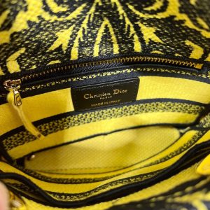 CD Flame Yellow 17 Lady Dior Bag Canvas 336745