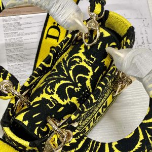 CD Flame Yellow 17 Lady Dior Bag Canvas 336745