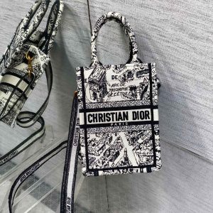 CD Mini Book Tote 13.5 cm Black Beige 336416