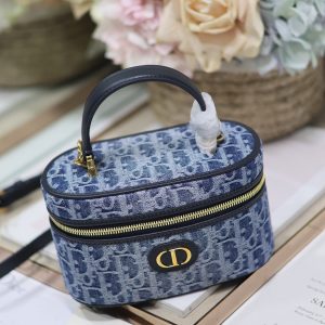 CARO MINI 16 VANITY CASE IN CERULEAN BLUE MONOGRAM DENIM