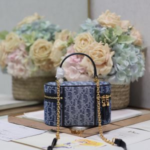 CARO MINI 16 VANITY CASE IN CERULEAN BLUE MONOGRAM DENIM