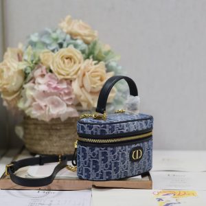 CARO MINI 16 VANITY CASE IN CERULEAN BLUE MONOGRAM DENIM