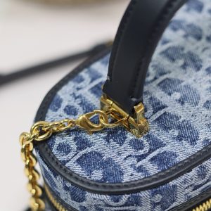CARO MINI 16 VANITY CASE IN CERULEAN BLUE MONOGRAM DENIM