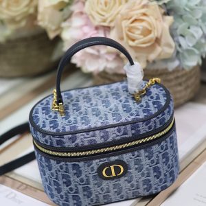 CARO SMALL 20 VANITY CASE IN CERULEAN BLUE MONOGRAM DENIM