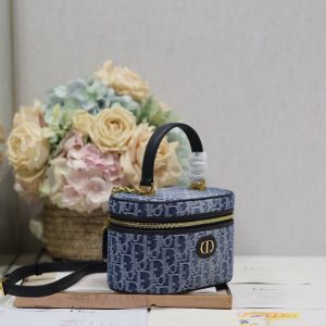 CARO SMALL 20 VANITY CASE IN CERULEAN BLUE MONOGRAM DENIM