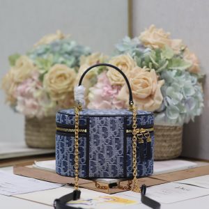 CARO SMALL 20 VANITY CASE IN CERULEAN BLUE MONOGRAM DENIM