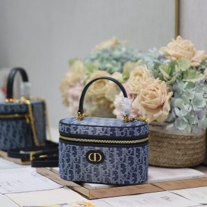 CARO SMALL 20 VANITY CASE IN CERULEAN BLUE MONOGRAM DENIM