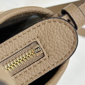 MINI ROLL BAG 15 PEANUT BROWN MIX WHITE FF JACQUARD FABRIC