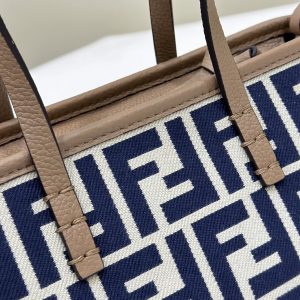 MINI ROLL BAG 15 MIDNIGHT BLUE MIX WHITE FF JACQUARD FABRIC